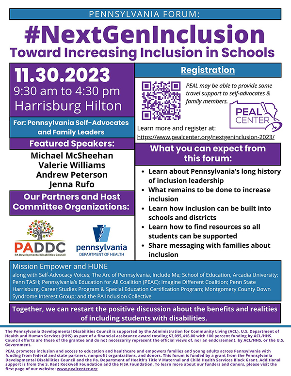 #NextGenInclusion Toward Increasing Inclusion in Schools Poster
