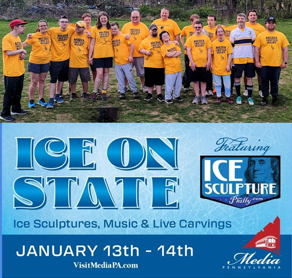 Media Unified Rugby / Ice on State Ice Sculptures, Music and Live Carvings