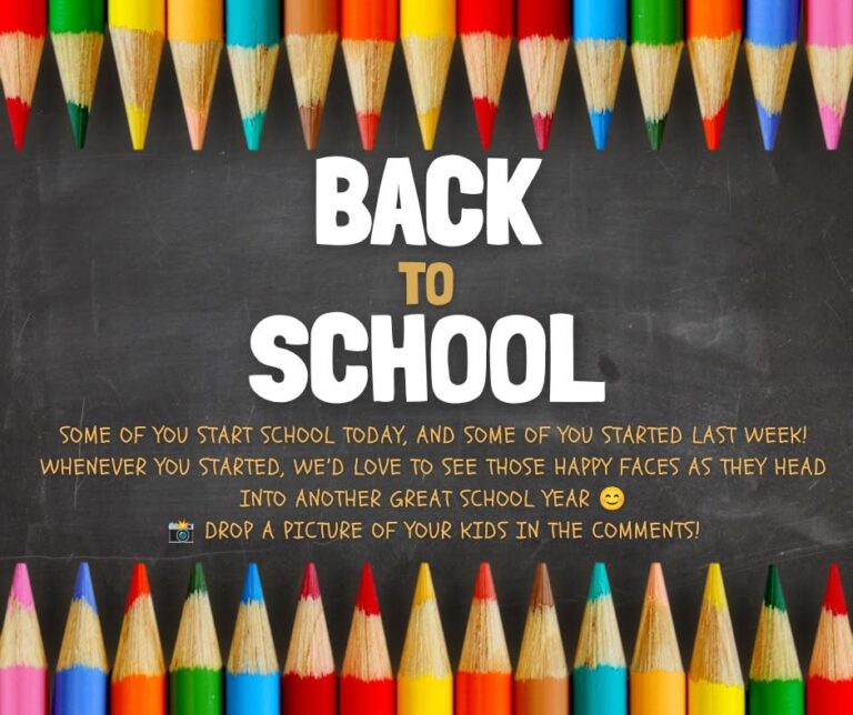 In image of Colored Pencils with a Black Board in the Background and the words -BACK TO SCHOOL